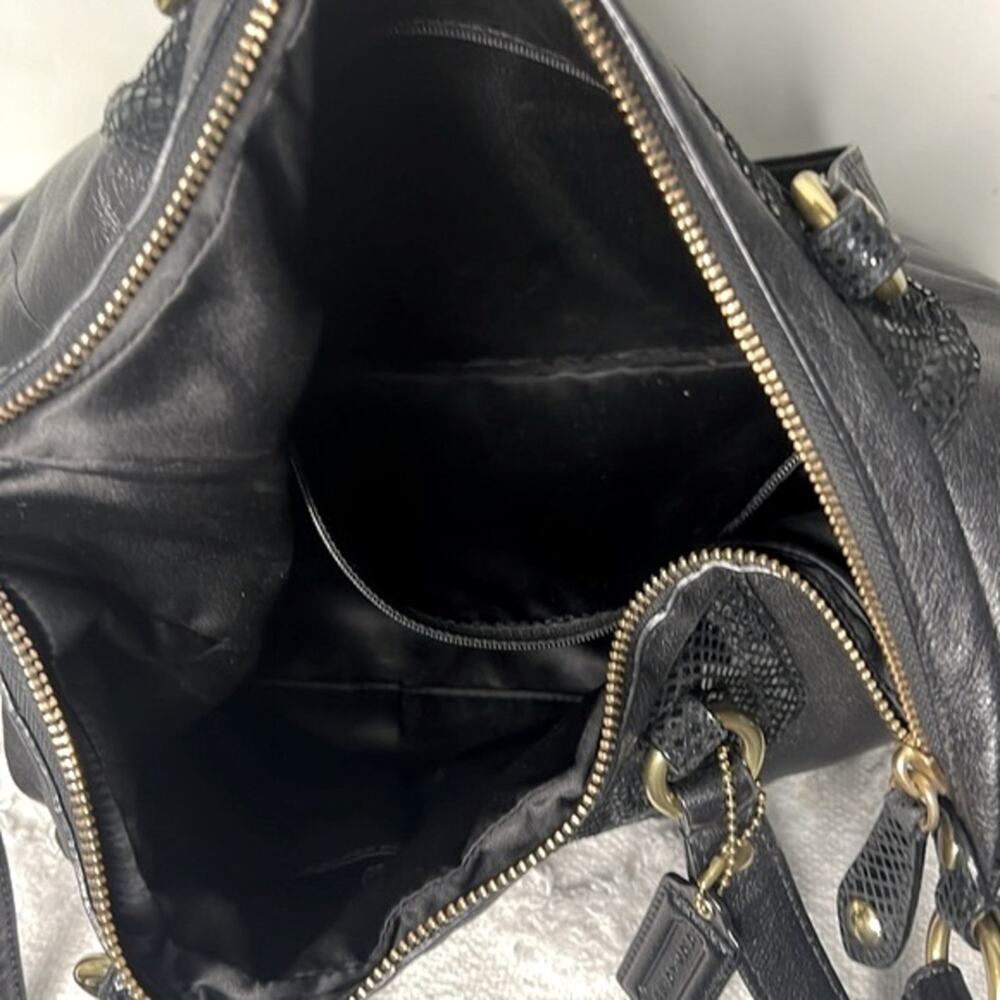 Coach Ashley Black Python Leather Satchel Purse - image 9